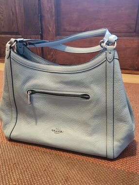 COACH Kristy Shoulder Bag Marble Blue Leather Hobo C6231